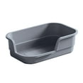 thumbnail image 2 of Extra Large Cat Litter Box (ABS Material), Low Entry Senior Litter Pen for Geriatric Kitty Big Cats, Jumbo Pet Safe Litter Boxes Tray for Indoor Pets Potty (Gray, 16.57" L x 11.02" W), 2 of 6
