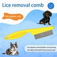 thumbnail image 4 of Pet Louse Comb Stainless Steel Narrow Smooth Tooth Hanging Hole Pet Grooming Brush Remove Dogs Cats Louse And Hair Massage Comb -Yellow,L, 4 of 8