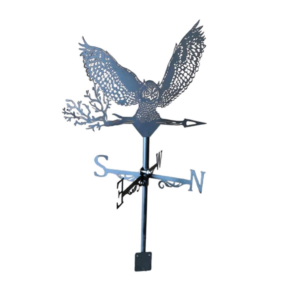 Iron Roof Mount Weather Vane Statue Decorative Ornament Wind Direction Indicator Leaf