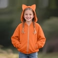 thumbnail image 5 of RFQWOVSR Girls Cat Ear Zip Up Hoodie Jacket Oversized Casual Long Sleeve Fall Top 13-14 Years, 5 of 5