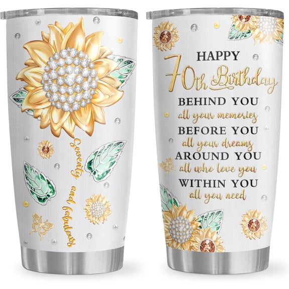 70th Birthday Tumbler 20oz, 70th Birthday Decorations, 70th Birthday Gifts for Women Mug, Gifts for A 70th Birthday Cup, 70th Birthday Ideas, Best 70th Birthday Gifts, 1955 Birthday Gifts