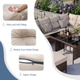 thumbnail image 4 of POTEBAN Outdoor Rattan 7-Piece Dining Set, Sectional Sofa Couch with Table & Chairs, All-Weather Conversation Set for Deck, Backyard, Khaki, 4 of 8