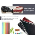 thumbnail image 5 of Pofeuu American Flag Butterfly Wall Print Leather Pencil Case, Leather Pencil Pouch Large Capacity, Big Pencil Pouch with Zipper Vintage Pen Bag Fountain Pen Holder, 5 of 7