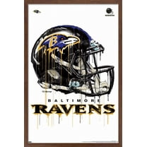 NFL Baltimore Ravens - Drip Helmet 20 Wall Poster, 14.725" x 22.375", Framed