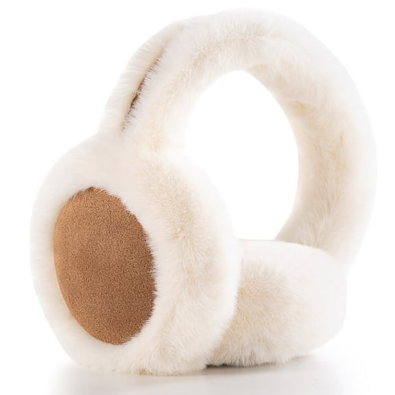 REDESS Women's Winter Warm Earmuffs Girls Faux Fur Cute Foldable Ear Warmers,Khaki