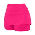 thumbnail image 7 of MIXUE Skirts For Women Summer Solid Color Elastic High Waist Casual Yoga Sports Mini Tennis Skirt Daily-Wear,Pink,S, 7 of 7