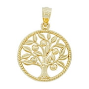Charm America - Gold Family Tree Heritage Charm - 10 Karat Solid Gold - Tree Of Life Pendant - Gold Tree Pendant