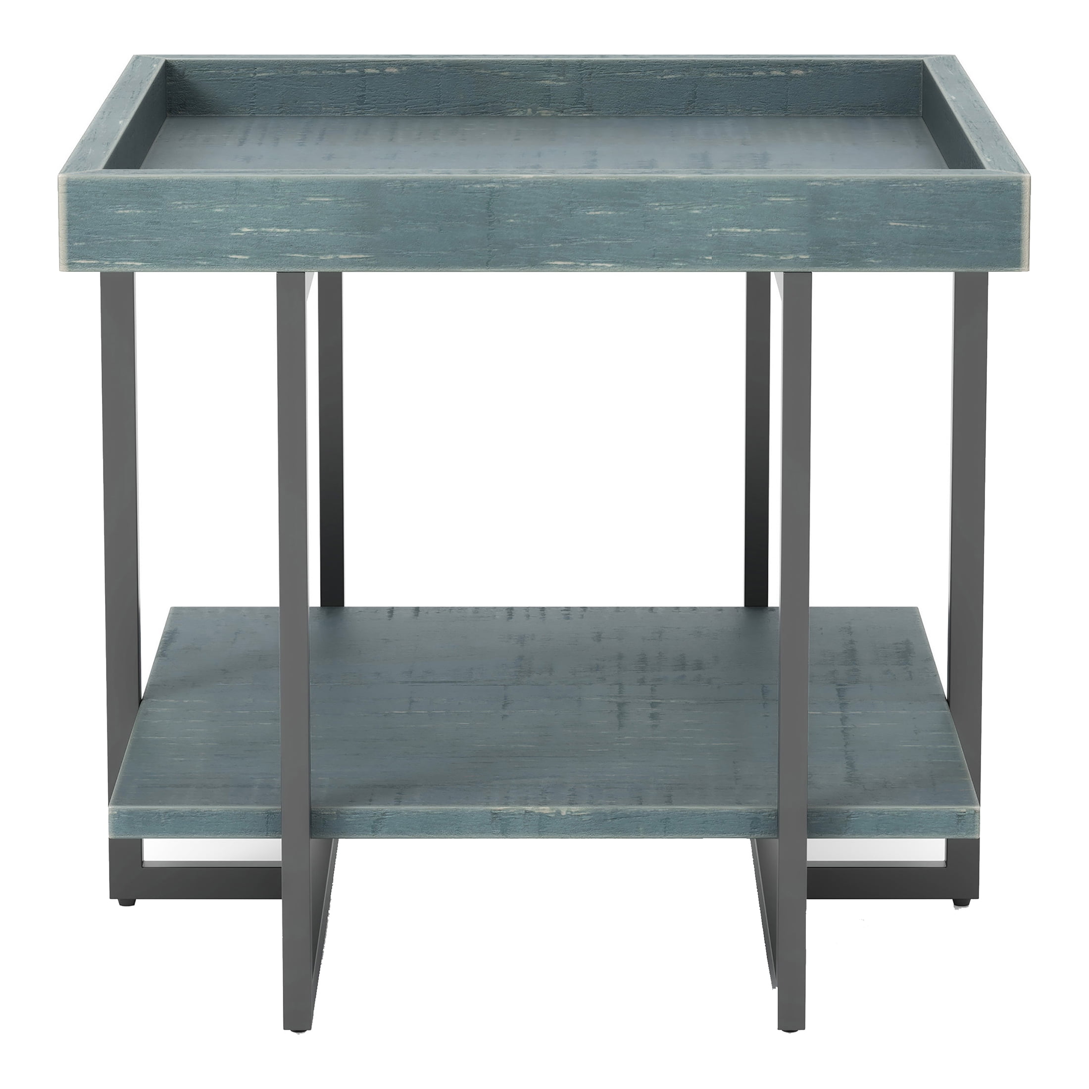 Furniture of America Uurt 1-Shelf End Table, Antique Blue