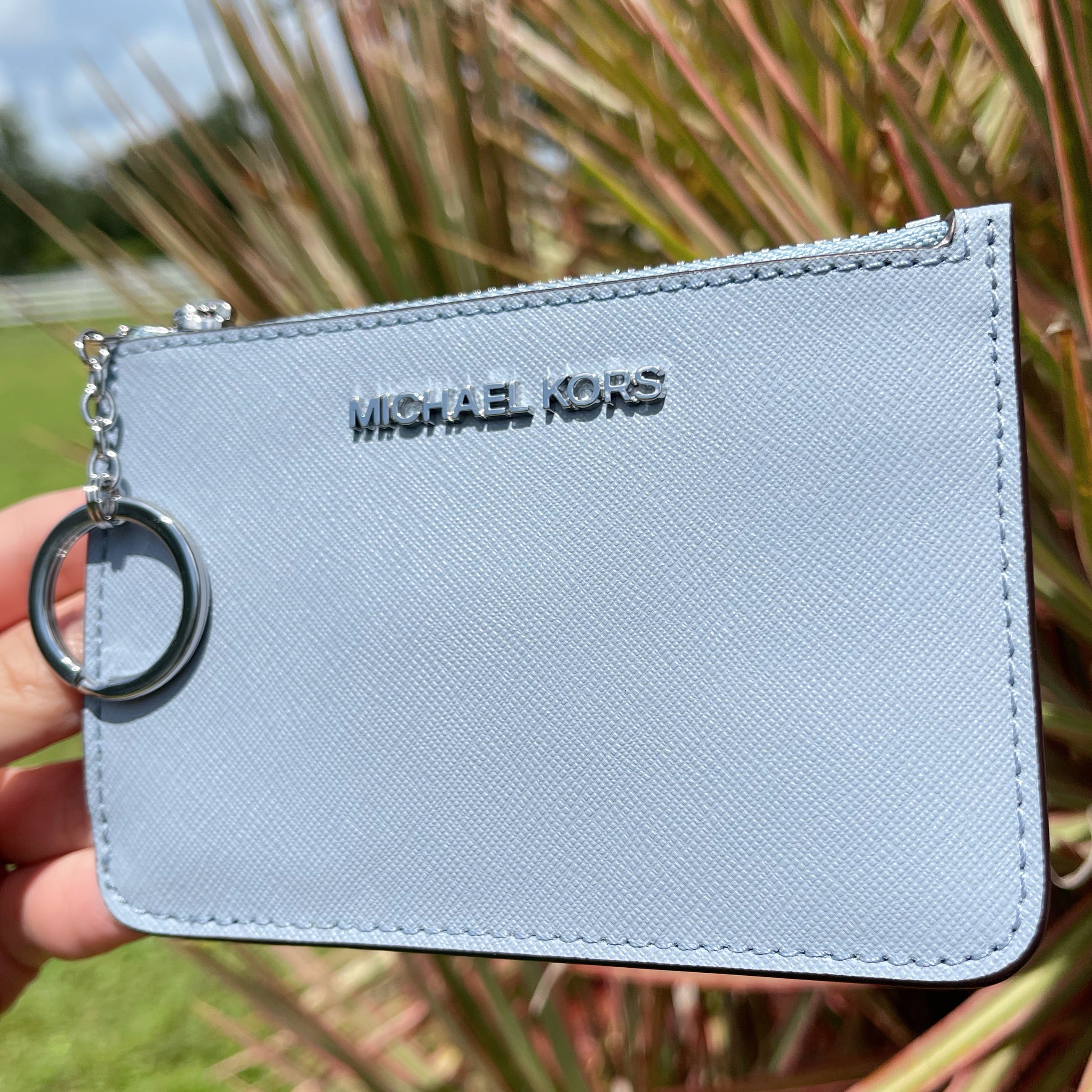 Michael Kors Women Lady Key Ring Chain Top Zip Coin Pouch ID Card