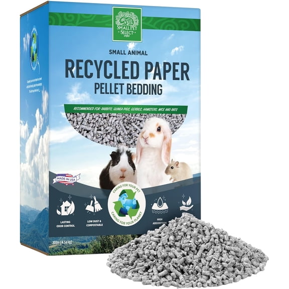 Small Pet Select- Small Animal Pelleted Paper Bedding for Rabbits, Guinea Pigs, and Other Small Animals, 10lb