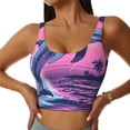 thumbnail image 1 of Balery Hawaiian Beach Dolphin Sujetadores deportivos con espalda cruzada para mujer, acolchados, sin costuras, de alto impacto, ideales para yoga, gimnasio, entrenamiento y fitness.-X-Large, 1 of 8