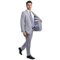thumbnail image 4 of Light Grey Men's Hybrid-Fit 3pc Paisley Suit w/ Wide Black Shawl Collar, 4 of 4