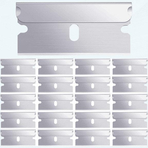 20 Pieces Single Edge Cutter Blade Industrial Razor Blades for Scraper, Safety Straight Edge Razors, Box Carton Cutter Replacement Blades, Glass and Paint Scraper Razor Blades