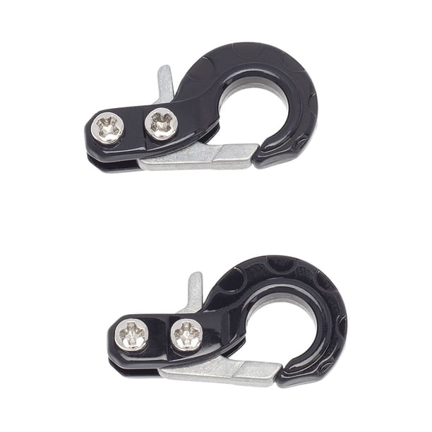 Bewildely Gancho de remolque de 2 piezas Instalación práctica Cuerda Cadena Firmeza Accesorios mejorados Enganche de caída Remolques Grillete Kits de construcción modelo Negro