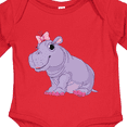 thumbnail image 4 of Inktastic Cute Purple Hippo Girls Long Sleeve Baby Bodysuit, 4 of 5