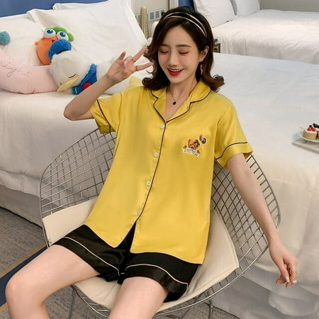 

PIKADINGNIS Summer Girls Nightdress sexy sleepwear Female Sleepshirt Sexy Lingerie silk sleepwear women Print Sleepshirt Plus Size Nightgown