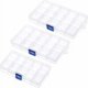 thumbnail image 1 of Joyero de plástico ajustable, rejilla de almacenamiento extraíble con compartimento, caja de almacenamiento de 3 piezas con compartimentos ajustables, para cuentas, aretes, herramientas, a, 1 of 5