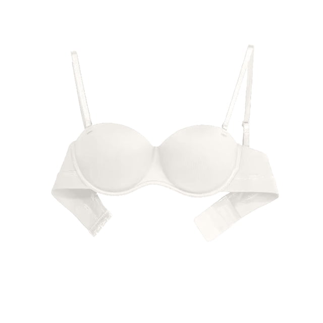 Tawop Women's Solid Color Seamless Underwear without Steel Rims Detachable Chest Sagging Wave Pattern Bra White M