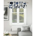 thumbnail image 2 of Navy Blue Black Grey Geometric Kitchen Curtain Valances for Windows Farmhouse Short Curtains, Middle Century Modern Abstract Art Rod Pocket Valance Curtain for Bedroom Cafe Living Room 56"x16", 2 of 8