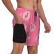 thumbnail image 2 of Balery Cartoon Pigs and Hearts Bañador para hombre, shorts de playa de secado rápido con entrepierna y forro de compresión-XX-Large, 2 of 6