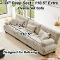 thumbnail image 4 of 133.8"Cloud Chenille 3-Seat Oversized Deep Seat Sofa, Modern Living Room Couch,Light Coffee, 4 of 11