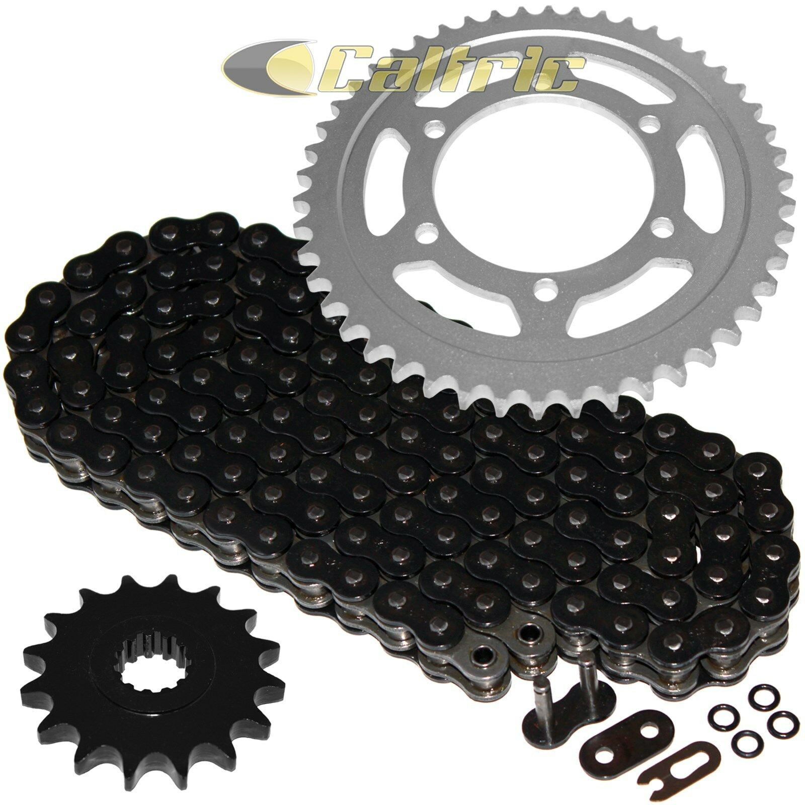 Caltric Compatible with Green O-Ring Drive Chain and Sprocket Kit Yamaha R6 YZF-R6 1999 2000 2001 2002 