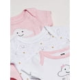 thumbnail image 3 of Hudson Baby Infant Girl Cotton Bodysuits 3pk, Pink Clouds, 0-3 Months, 3 of 4