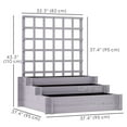 thumbnail image 3 of Outsunny 3 Tier Raised Garden Bed with Trellis for Climbing Plants Grey, 3 of 9