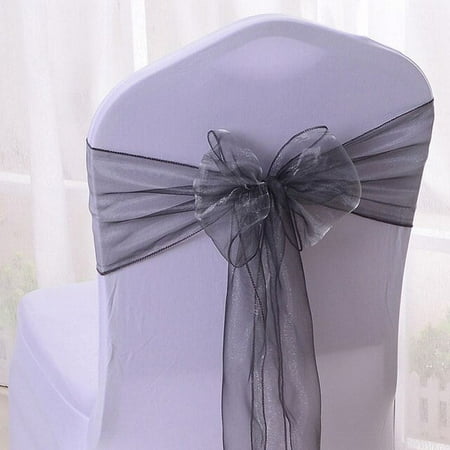 

50/100pcs High Quality Sash Organza Chair Sashes Wedding Chair Knot Decoration Chairs Bow band Belt Ties Banquet Weddings