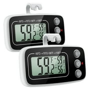 ORIA Refrigerator Thermometer with Large LCD Display, 2 Pack Digital Freezer Thermometer, Black