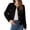 Black, variant on Long Sleeve Women's Tweed Jackets Business Button Down Casual Cropped Blazer with Pockets