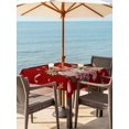 thumbnail image 2 of Outdoor Tablecloth with Umbrella Hole and Zipper, Red Gingerbread Christmas Square Table Cloth 60x60 Inch Waterproof Tablecloth, Xmas Tree Gift House Star Picnic Table Cover for Patio Camping, 2 of 7