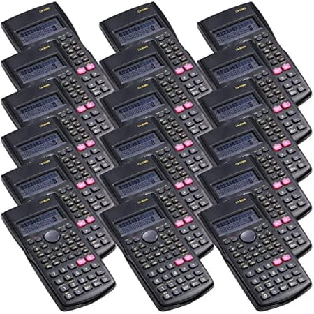 18 Pieces 2-Line Engineering Scientific Calculator, Black Function Fractions Math Calculator for Business Office College High School Student Teacher$$Office