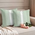 thumbnail image 3 of Outdoor Waterproof Pillow Covers Modern White Stripe on Green Decorative Throw Pillow Protectors,Pillowcase Cushion Cases for Patio Sofa Garden Couch,16x16in,Pack of 2, 3 of 9