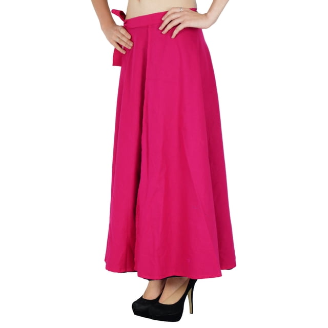 Robe Réversible Coton Imprimé Uni Phagun Nouvelle Jupe Portefeuille Taille Longue Paréo