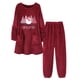 thumbnail image 2 of Puntoco Ropa de dormir para mujer Conjunto de dos piezas de top y pantalón de color liso con cuello redondo y costuras largas e informales para mujer, 2 of 3