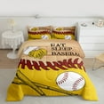 thumbnail image 2 of jejeloiu Baseball Sport Queen Comforter Set,Boys Ball Game Bedding Sets,Brown Orange White Bedding Comforter Set For Boys Teens,Breathable Home Decor,3pcs, 2 of 8