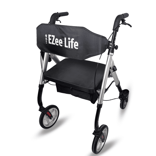 EZee Life Déambulateur Bariatrique avec Roues de 8 Pouces - Marchette Robuste pour une Mobilité Accrue - Gris