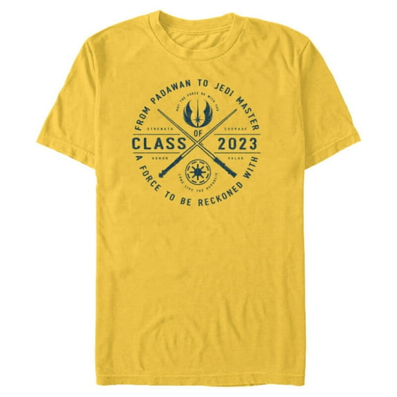 Star Wars Class of 2023 Graduation Jedi Academy - Short Sleeve Blended T-Shirt for Adults - Customized-Yellow