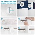 thumbnail image 3 of No Hook Shower Curtain with Built-in Rings - Nautical Coastal Rudder Washable Waterproof Fabric Bathroom Curtains for Hotel,Rentals, 60 X 72 Inch Long , Navy Blue Red Stripes, 3 of 9