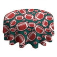 thumbnail image 4 of Green Red Footballs Pattern Round Tablecloth 60"x60",Wrinkle Wipeable Table Cloth for Kitchen Dining Room Picnic Patio Party, 4 of 6