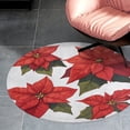 thumbnail image 4 of Christmas Poinsettia Red Flower Round Carpet Circle Rug Outdoor Patio Area Rug Washable Large Area Rugs Hallway Room Decor Fitness Mats, 4 of 8