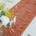 thumbnail image 4 of Balsa Circle 12x108 in Terracotta 3D Leaves Petal Design Taffeta Table Runner Party Events Home Decorations Supplies, 4 of 8
