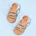 thumbnail image 5 of newwalpole Girls' Toddler Butterfly Sandals Comfy Hook-and-Loop Summer Shoes for Kids Silver for Size 12, 5 of 7