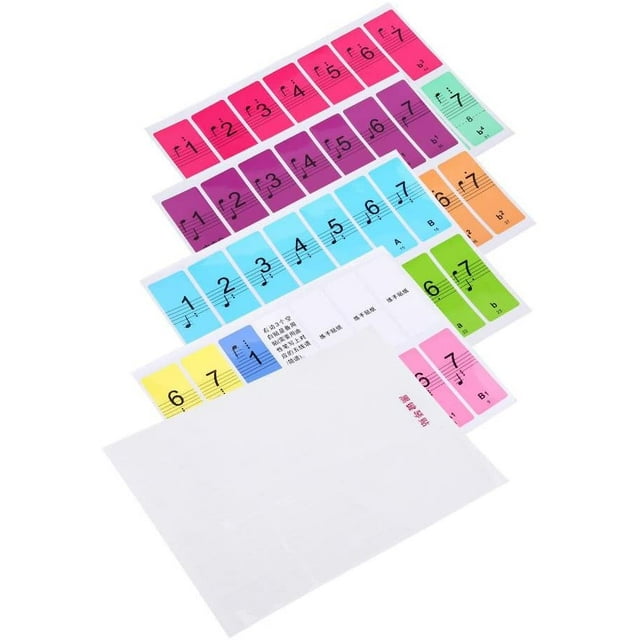 Yazoeia Life Piano Stickers for 88 Key Keyboards Removable Complete Notes with Numbers Transparent and Colorful CJC912-146097