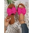 thumbnail image 1 of Preppy Slide Sandals For Women, Bow Decor Single Band Flat Sandals, 1 of 4