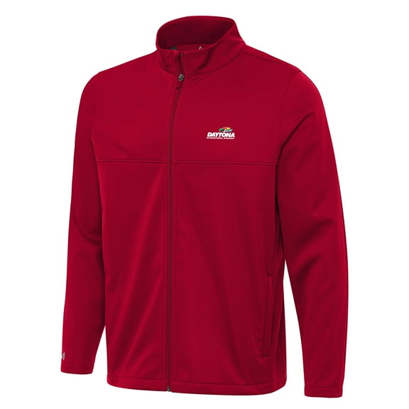 Men's-Antigua Red Daytona International Speedway Links 2 Full-Zip Golf Jacket