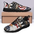 thumbnail image 4 of Firefighter Eagle Wreath Christian Cross Running Shoes Sneakers Mesh Black Size 3.5, 4 of 5