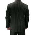 thumbnail image 5 of Sharp Luxurious 2pc Men's Double Breasted Pinstripe Suit w/1 Pair of Socks - Black 58R, 5 of 6