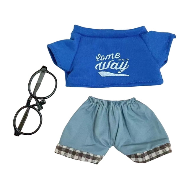 Ropa para muñecos de peluche de 20 cm, elegantes accesorios para fotos, disfraces, ropa para animales de peluche. Camisa con letras